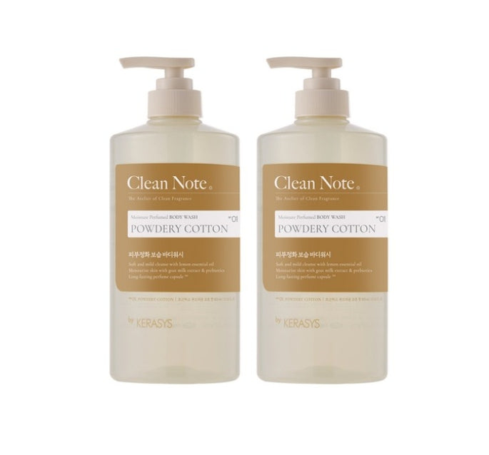 2 x Kerasys Clean Note Powdery Cotton Body Wash 800ml from Korea
