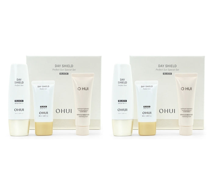 2 x O HUI Day Shield Perfect Sun Black July 2025 Set (3 Items) from Korea