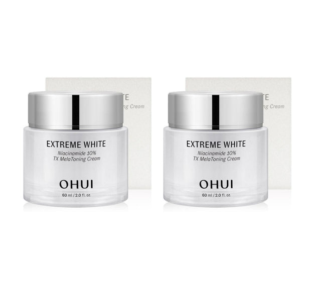 2 x O HUI Extreme White Niacinamide 10 TX Melatoning Ampoule 60ml Sep. 2025 from Korea