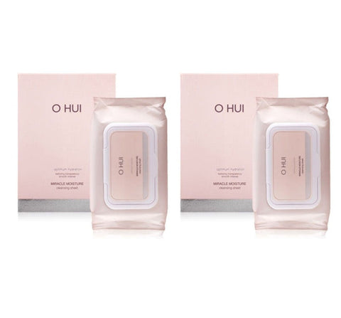2 x O HUI Miracle Moisture Cleansing Sheet Jumbo Size(100ea) July 2025 from Korea