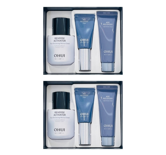 2 x O HUI Reverse Activator Pore Minimizing Retinol Cream Set (3 Items) May 2025 from Korea