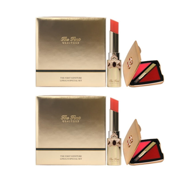 2 x O HUI The first Geniture Lip Balm Coral April 2025 Set (2 Items) Luxury Kit from Korea