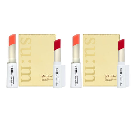 2 x Su:m37 Time Energy Moist Lip Balm Coral Sep. 2025 Set (2 Items) from Korea