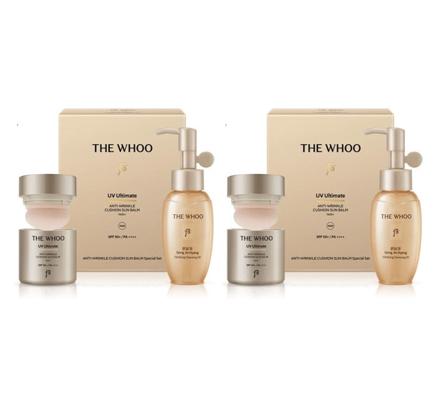 2 x The History of Whoo Gongjinhyang Jinhaeyoon Cushion Sun Balm July 2025 Set (2 Items) from Korea