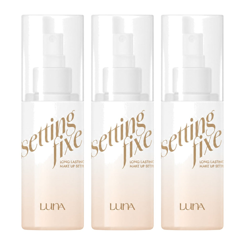 LUNA Long Lasting Make Up Setting Fixer 50ml spray bottle – 3 pack
