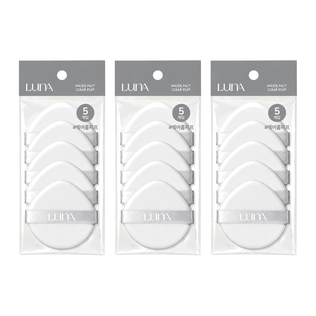 LUNA Water Pact Clear Puff 5 pcs pack – 3 pack