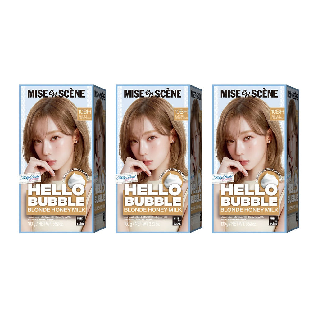 Mise-en-scene New Hello Bubble 10BH Blonde Honey Milk foam hair dye 100g – 3 pack