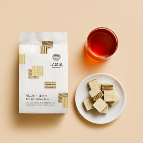 OSULLOC Earl Grey Wafers Cube(Cookies), 1 Pack 100g from Korea