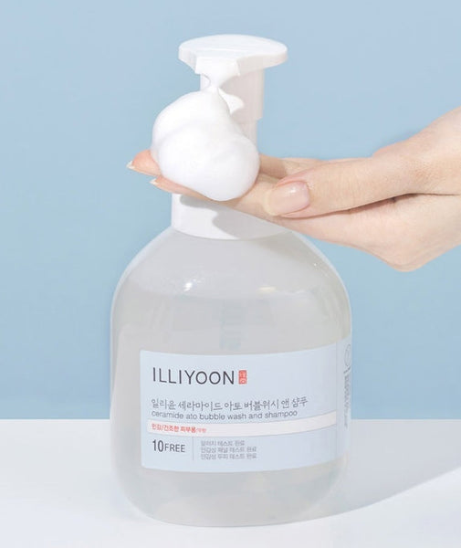 ILLIYOON Ceramide Ato Bubble Wash and Shampoo 400ml from Korea