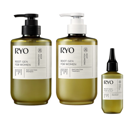 Ryo ROOT:GEN for Women Root Volumizing Hair Loss Care Shampoo 515ml + Ryo ROOT:GEN for Women Root Volumizing Hair Loss Care Treatment 515ml + Ryo ROOT:GEN for Scalp Hair Loss Care Scalp Essence 80m from Korea_H