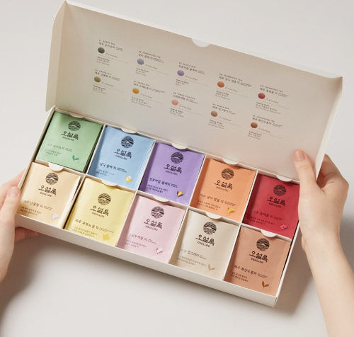 OSULLOC Premium Tea Collection Gift Set, 40 Tea Bags (10 Flavors x 4 Tea Bags), from Korea_KT