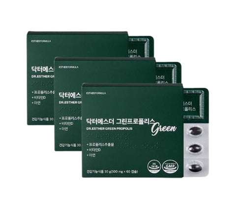 3 x ESTHER FORMULA Green Propolis, 60 Capsuls from Korea