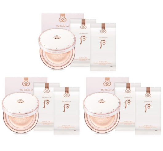 3 x The History of Whoo Seol Radiant Tone-Up Sun Cushion May 2026 Set (3 Items) from Korea