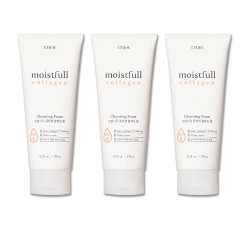 3 x ETUDE Moistfull Collagen Cleansing Foam 150g from Korea
