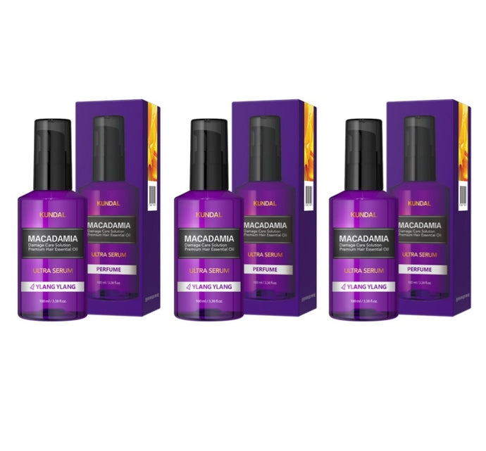 3 x KUNDAL Macadamia Ultra Hair Serum Ylang Ylang 100ml