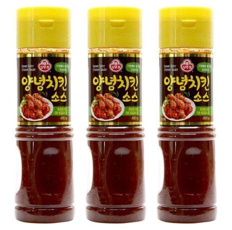 3 x OTOKI Sweet & Spicy Yangnyeom Sauce for Korean Chicken 490g Bottle from Korea