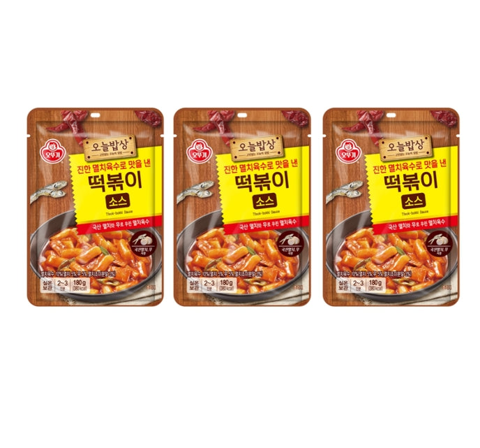 3 x OTOKI Tteokbokki Sauce 180g for Authentic Korean Spicy Rice Cakes from Korea