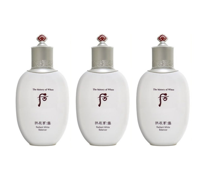 3 x The History of Whoo Gongjinhyang:Seol Mibaek Radiant White Balancer 150ml from Korea