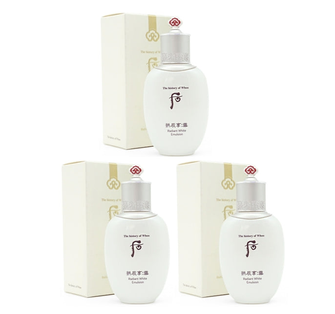 3 x The History of Whoo Gongjinhyang:Seol Mibaek Radiant White Emulsion 110ml from Korea