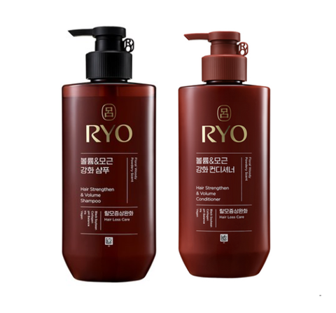 Ryo New Heukwoon Hair Root Strengthen and Volume Shampoo 480ml + Ryo New Heukwoon Hair Root Strengthen and Volume Conditioner 480ml from Korea by Ryo