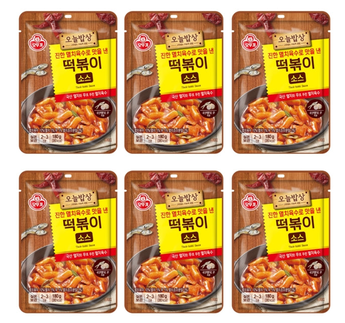 6 x OTOKI Tteokbokki Sauce 180g for Authentic Korean Spicy Rice Cakes from Korea