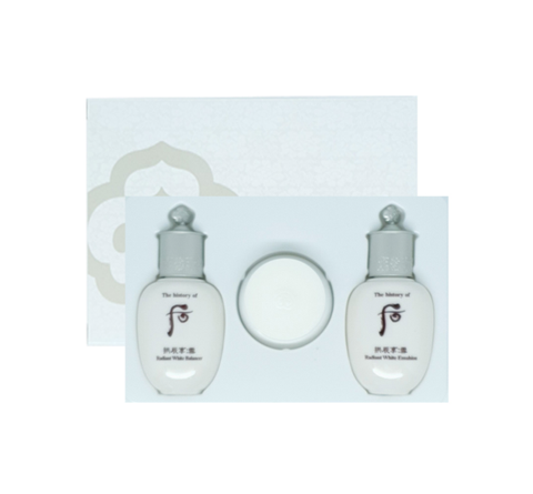 [Trial Kit] The History of Whoo Gongjinhyang:Seol Mibaek Radiant White Trial Kit 2 (3 Items) from Korea by sample