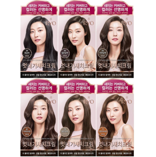 3 x Ryo Uahche Bright Color Hair Dye Cream 120g, 6 Colours from Korea