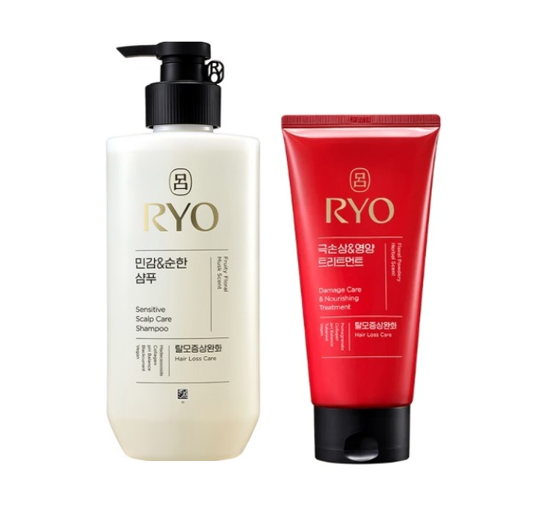 Ryo New Sensitive Scalp Care Shampoo 480ml + Ryo New Hambit Damage Care & Nourishing Treatment 300ml from Korea by Ryo