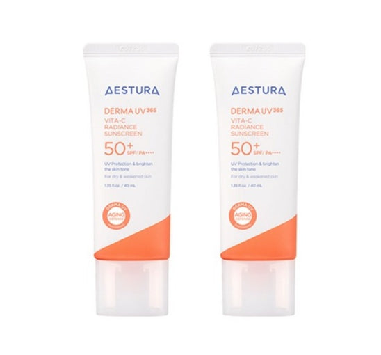 2 x AESTURA Derma UV 365 Vita-C Radiance Sunscreen 40ml SPF 50+ PA++++ from Korea