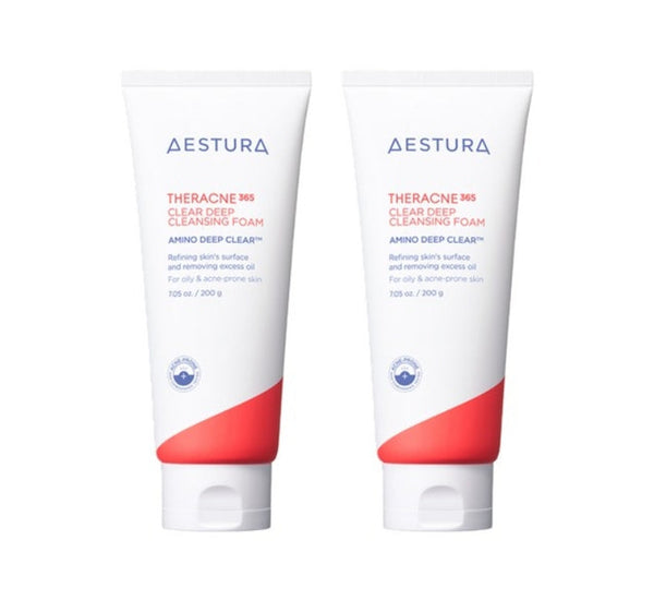 2 x AESTURA THERACNE 365 Clear Deep Cleansing Foam 200g from Korea