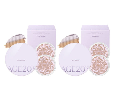 2 x AGE 20's The Origin Essence Pact Lavender #131 #21 #23 Pack (Main+Refill), SPF50+ PA+++ from Korea