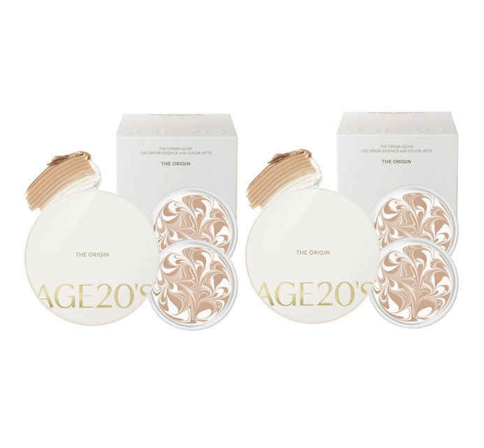 2 x AGE 20's The Origin Essence Pact #13 #21 #23 Pack (Main+Refill+Refill), SPF50+ PA+++ from Korea