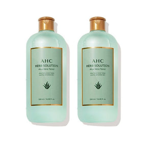 2 x AHC Herb Solution Aloe Vera Toner 500ml from Korea