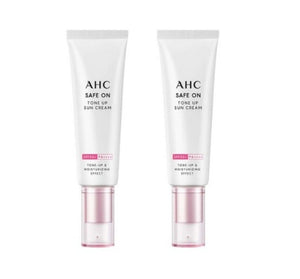 2 x AHC Safe On Tone Up Sun Cream 50ml, SPF50+ PA ++++ from Korea