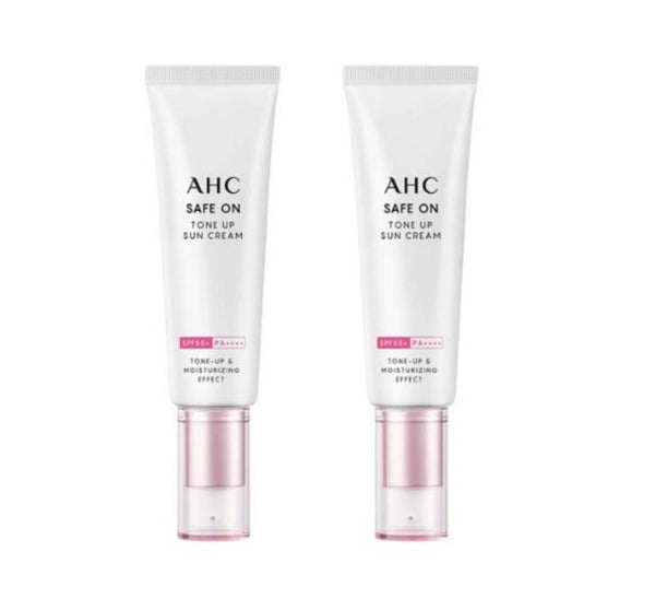 2 x AHC Safe On Tone Up Sun Cream 50ml, SPF50+ PA ++++ from Korea