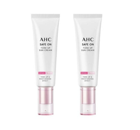 2 x AHC Safe On Tone Up Sun Cream 50ml, SPF50+ PA ++++ from Korea