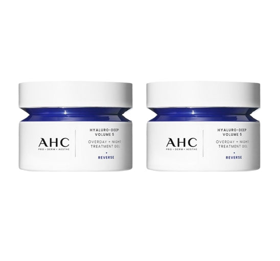 2 x AHC Hyaluro-Deep Volume 5 Overday+Night Treatment Gel 50ml from Korea