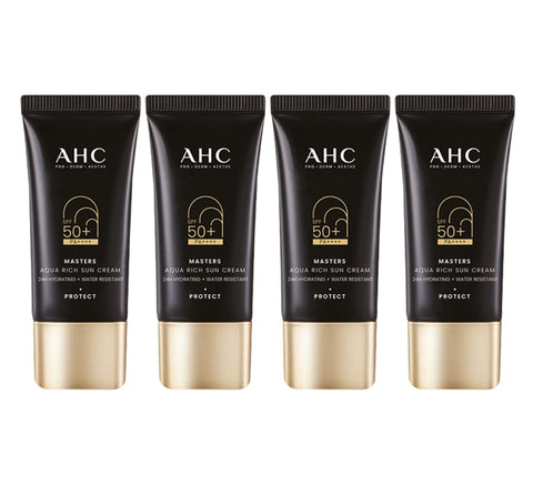 4 x AHC Masters Aqua Rich Sun Cream 30ml SPF50+ PA++++ from Korea
