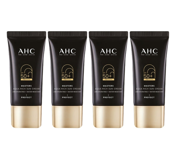 4 x AHC Masters Aqua Rich Sun Cream 30ml SPF50+ PA++++ from Korea by AHC