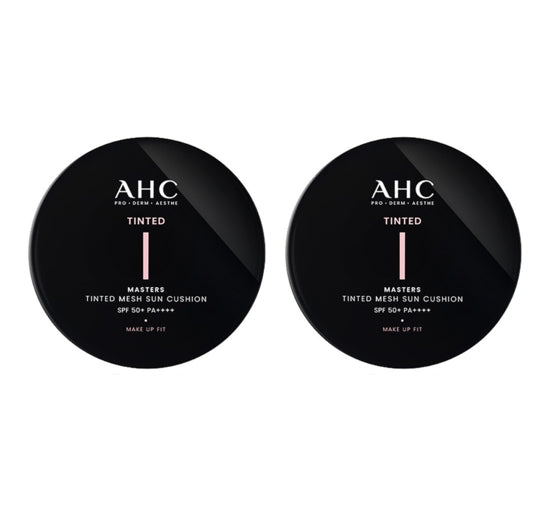 2 x AHC Masters Tinted Mesh Sun Cushion (Cool Beige) 15g SPF 50+ PA++++ from Korea