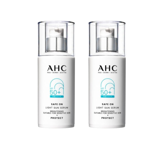 2 x AHC Safe On Light Sun Serum 40ml, SPF50+ PA++++ from Korea