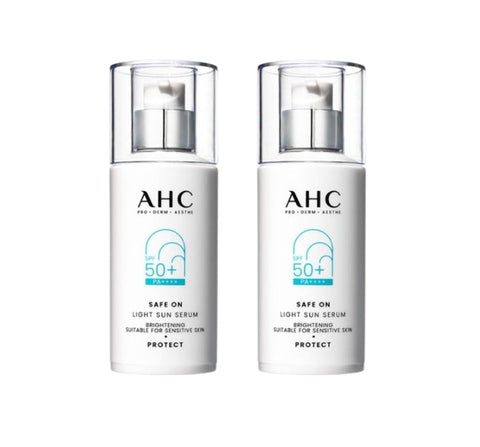 2 x AHC Safe On Light Sun Serum 40ml, SPF50+ PA++++ from Korea