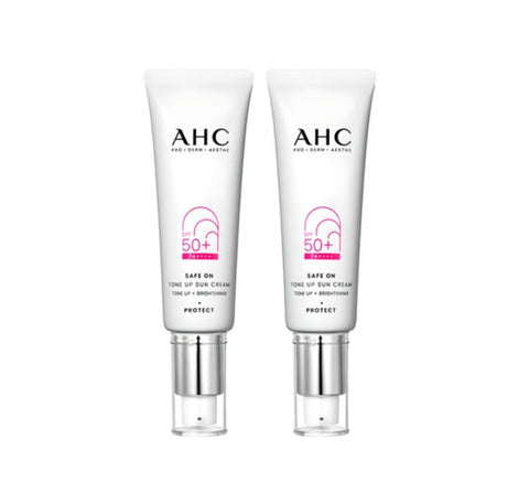 2 x AHC Safe On Tone Up Sun Cream 50ml, SPF50+ PA ++++ from Korea