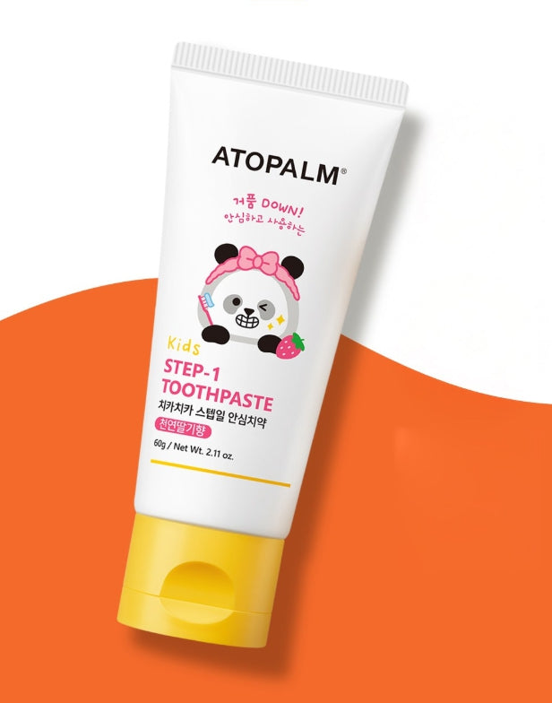 3 x ATOPALM Kids Chika Chika Step-1 Toothpaste (Natural Strawberry Flavor) 60g from Korea