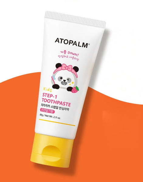 3 x ATOPALM Kids Chika Chika Step-1 Toothpaste (Natural Strawberry Flavor) 60g from Korea