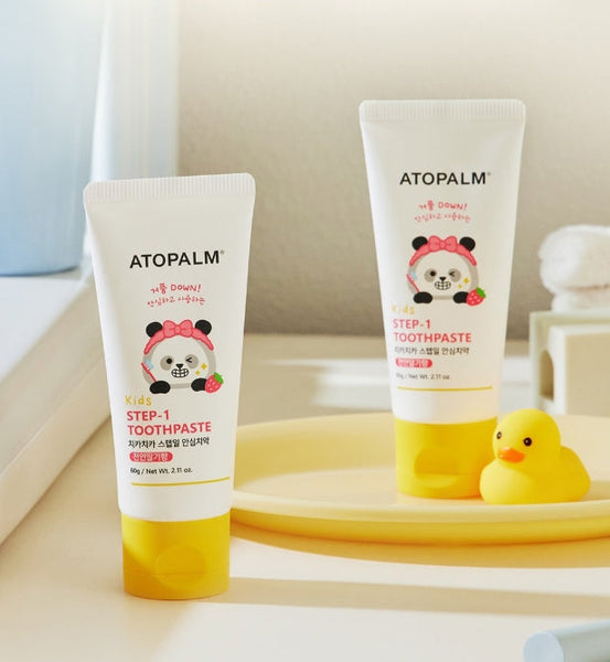 3 x ATOPALM Kids Chika Chika Step-1 Toothpaste (Natural Strawberry Flavor) 60g from Korea
