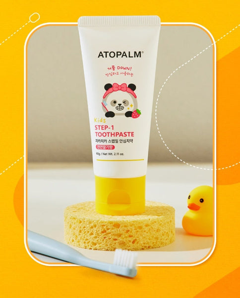 3 x ATOPALM Kids Chika Chika Step-1 Toothpaste (Natural Strawberry Flavor) 60g from Korea
