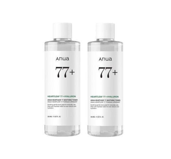 2 X Anua Heartleaf 77 Soothing Toner 350ml from Korea