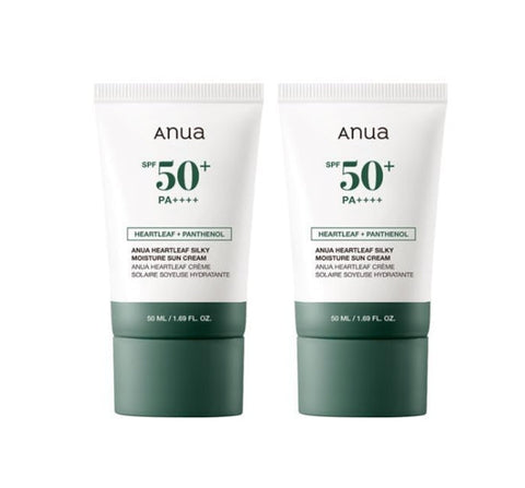 2 X Anua Heartleaf Silky Moisture Sun Cream 50ml from Korea