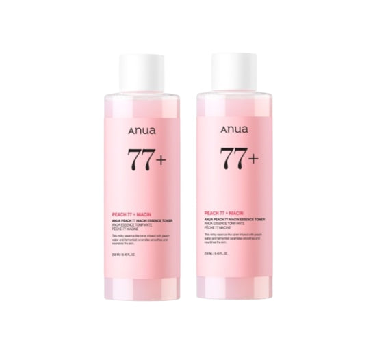 2 X Anua Peach 77 Niacin Essence Toner 250ml from Korea